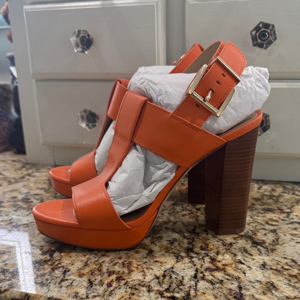 Michael Kors Orange Platform Heels